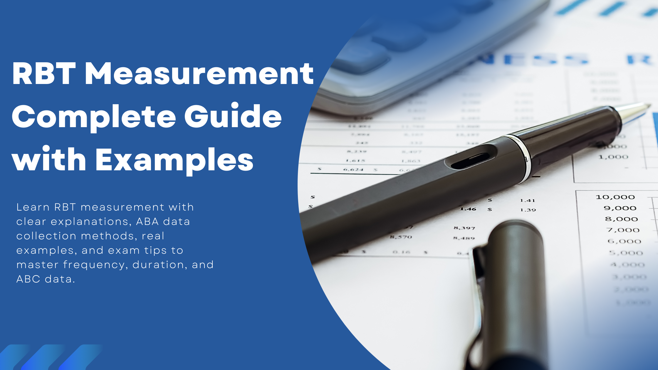 RBT measurement showing ABA data collection methods including frequency, duration, and ABC recording used in behavior analysis