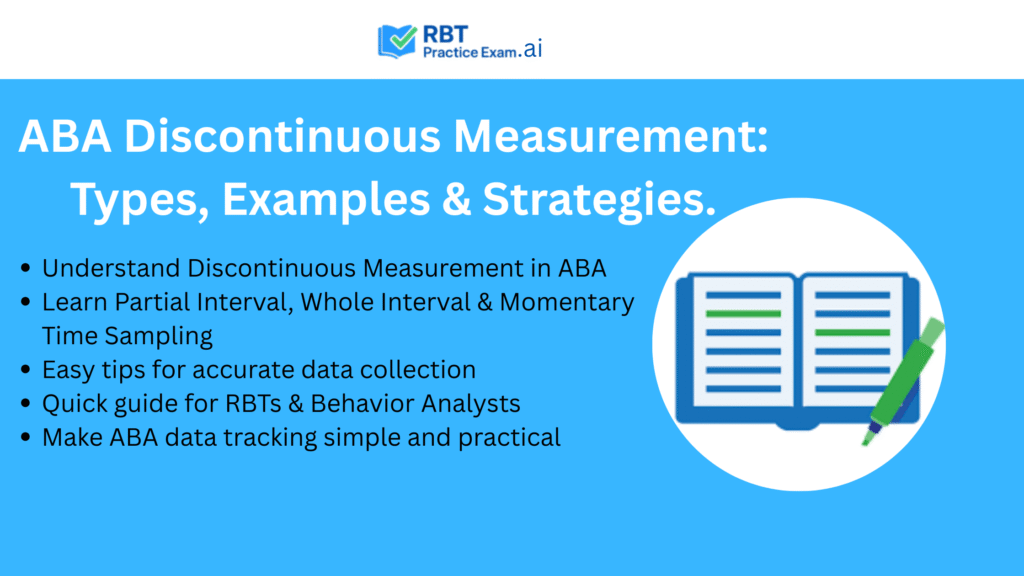 ABA therapist recording discontinuous measurement data on a behavior chart