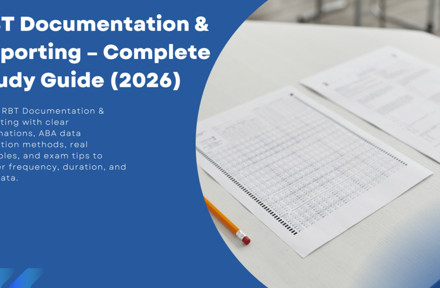 RBT Documentation & Reporting example showing proper session notes and data collection in ABA practice