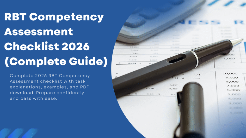 RBT Competency Assessment Checklist 2026 with task breakdown and supervision form