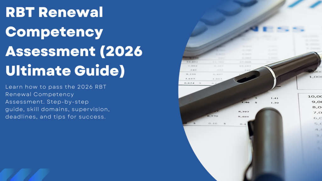 RBT Renewal Competency Assessment 2026 guide showing skill domains, supervision, and ethical practice